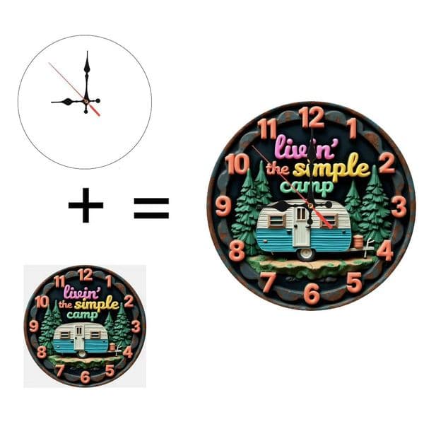 Custom Wooden Wall Clock, Designed With A 3D Topographic Map