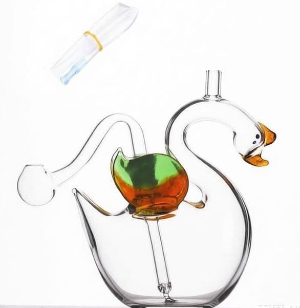 Wholesale MIni Cute Lovely Glass Oil Burner pipe Bubbler Water Pipes Hookah Bong Bubble Recycle Filter for smoking with silicone soft hose and oil banger bowl