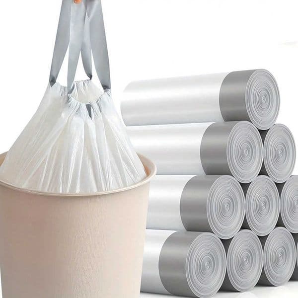 Lemon Scented Trash Bags 4Gal Thick Drawstring Garbage Bags 177x177 White Liners for Home Office Bathroom Car C260616