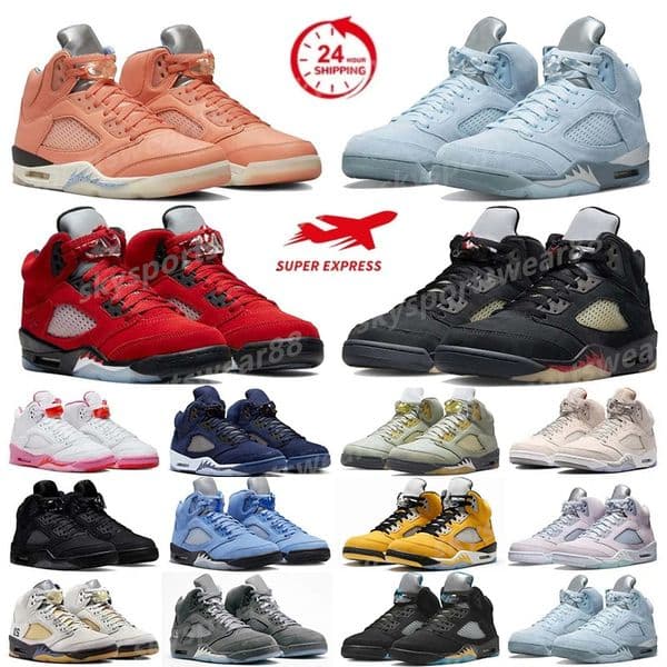 2026 New basketball shoes 5 Wolf Grey White Fire Red Tongue 35th Anniversary Grape Black Metallic Reimagined Tokyo Awake UNC Men Women trainers