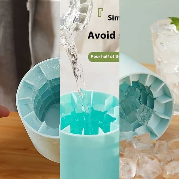 Ice 1pc Rapid Freeze Portable Box with Lid Large Capacity for Cylinder Ice Home Bar Camping Quick Freeze Tray L260616