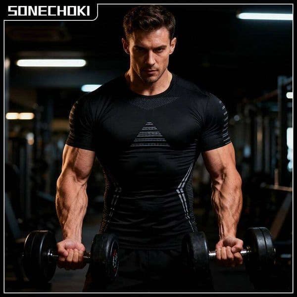 Compression Running Shirt Men Quick Dry Short Sleeve Sportswear For Male Gym Clothing Fitness Tee Training Workout Muscle Top W260616