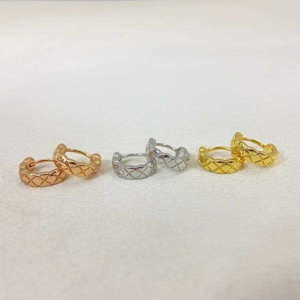 Luxury Casual Jewelry Earrings European Diamond-encrusted Stud Earrings Pleated Texture Luxury Ear Studs