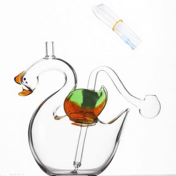 Wholesale MIni Cute Lovely Glass Oil Burner pipe Bubbler Water Pipes Hookah Bong Bubble Recycle Filter with silicone soft hose and smoking oil banger bowl