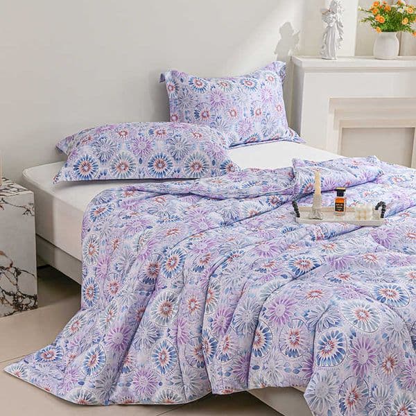 Printed Floral Spring Quilt Soft Skin Friendly Washable Summer Quilt Comfortable Breathable Blanket Single Double Bed Comforter D260616