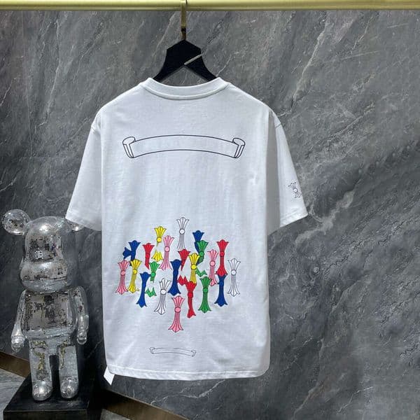 Chromeheat Tshirt Designer Shirt High Quality Clothes Cross Sanskrit Shirts Summer Cotton Casual Crewneck Short Sleeve Classic Trend Horseshoe T-Shirt 6B1