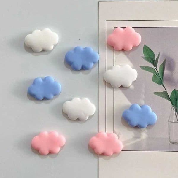 Shaped 10Pcs Cute Cartoon Cloud Resin Fridge Magnets DIY Decoration for Kitchen Refrigerators for Girl Room Metal Door Furniture S260616