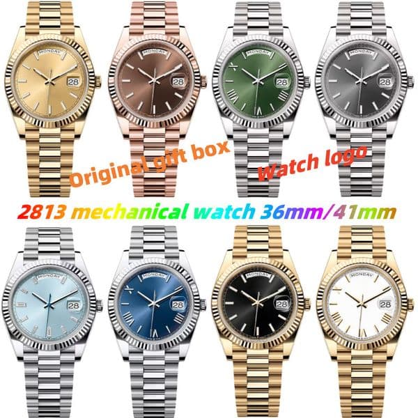 Top Mens Watch/Automatic Mechanical Male and Female Designer 36/41mm Double Calendar Luxury Watch with Waterproof Luminous Sapphire 904L Steel41