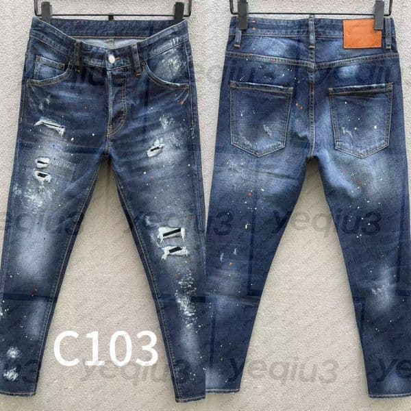 Men's Casual Stretch Denim Jeans Vintage Ripped Classic Biker jeans European American Style Pants
