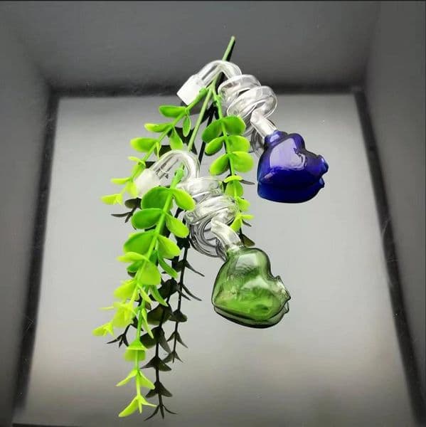 Smoking Pipes Aeecssories Glass Hookahs Bongs Colorful Spiral Peach Heart Braised Pot