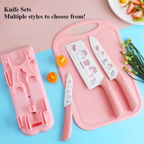 Knife set vegetable knife chopping board 2 in 1 sharp full of kitchen utensils household vegetables and meat 260615