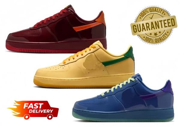 Grade school Men Women AF1S Low Patent Leather Pack Casual Shoes 2026 new Racer Blue Easter cherry blossoms sport Shoe Sneakers