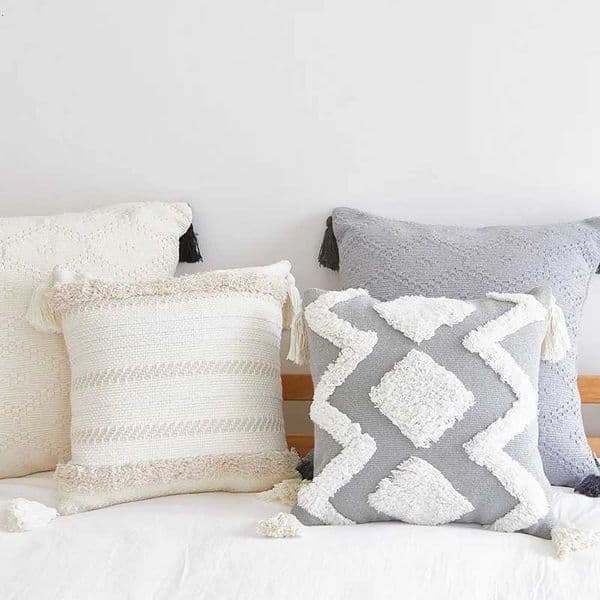 Boho Decor 2022 Chair Cushion Sofa Seat Cushion lowcase He Minimalist low Tufted Tassel Morocco Gray He Decoration J260616