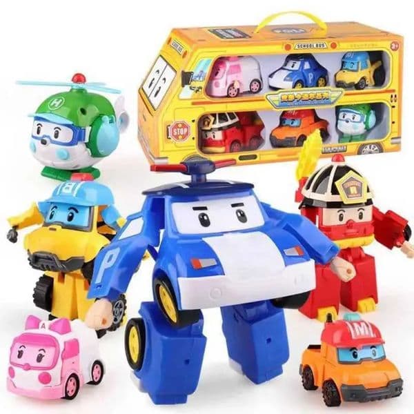 Plane New 1 Cartoon Robocar Poli Action Figures Transformation Anime slot car Hand Deformation Car Model Airplane Gift Toys Robots For Children C