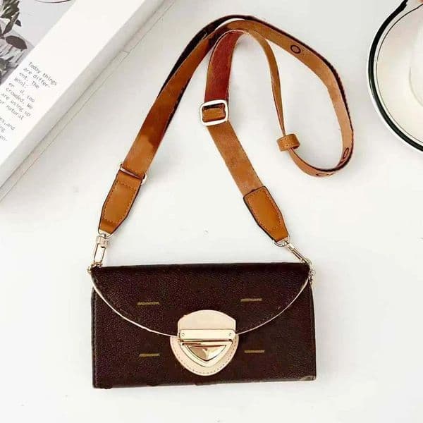 Luxury Cross body Wallet Phone Case for iPhone 17Pro Max 16 Pro Max 15 14 13 12 15 plus Samsung Galaxy S26 Ultra S25 S24 S23 Designer Card Holders iPhone Case Chain Lanyard