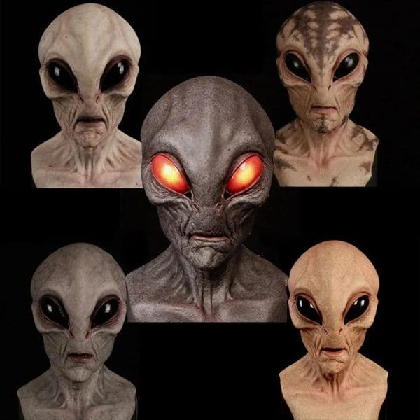 2026 Realistic Horror Creepy perfume Luminous Latex Mask cologne Halloween Dark Scary Redeye Alien Headcover Free Shipping 17 1