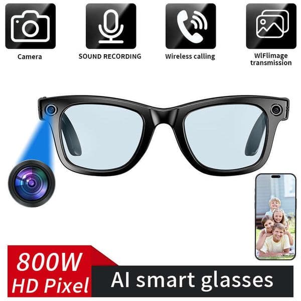 smart glasses high-definition 800w smart camera translation video recording anti-shake camera glasses wearable tech travel designer High technology sunglasses