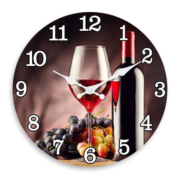Modern Wine Glass Pattern Wooden Wall Clock for Living Room Bedroom Kitchen Home Decoration Silent Quartz Clock Holiday Gift 10 Inches 12 Inches No Battery D260617