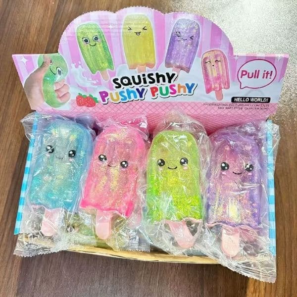 Colored Glitter Expression Popsicle Sqyeeze Toys Maltose Simulation Nice-Sicle Slow Rebound Squishy Relieving Stress Pinching Toys By Sea
