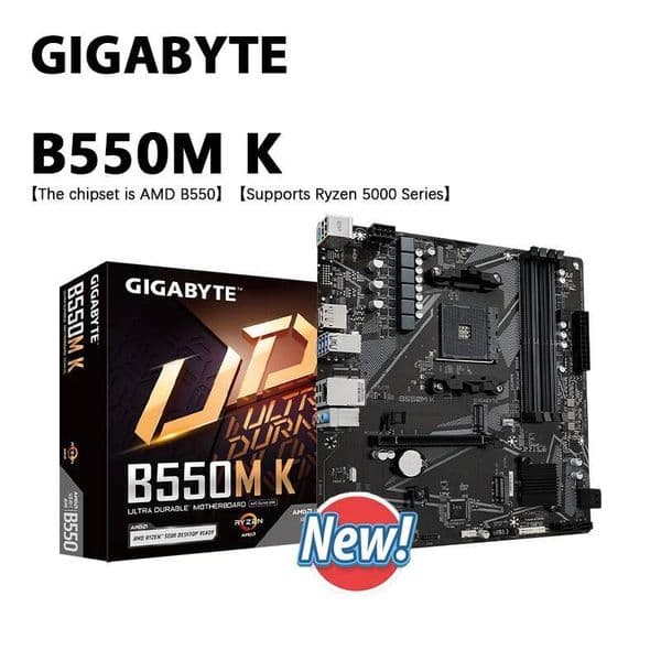 GIGABYTE B550M K New Motherboard Micro ATX supports AMD Ryzen 5000 series AMD B550 AMD Socket AM4