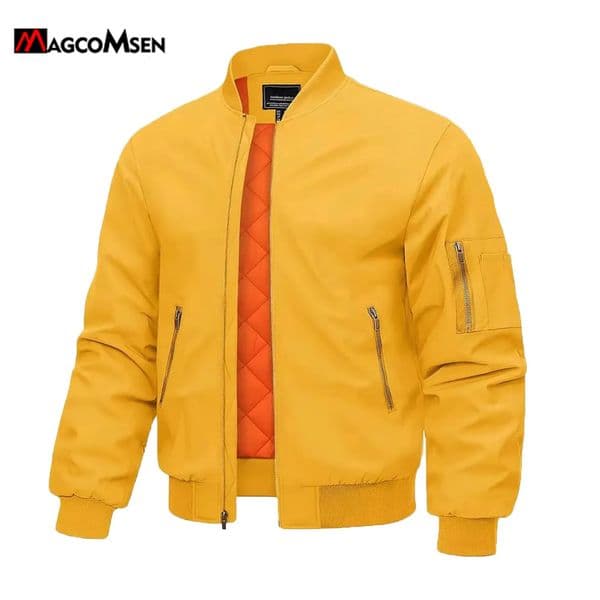 MAGCOMSEN Bomber Jacket Men Warm Zip Up Winter Padded Coat Casual Baseball Jackets Pilot Windbreaker Varsity Jackets 260617