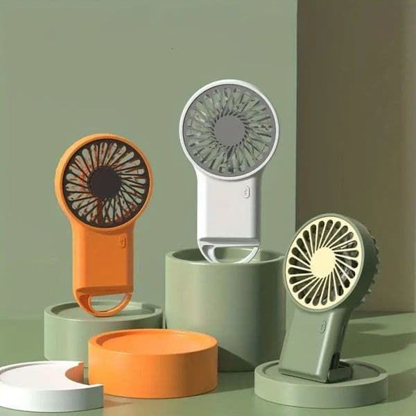 Portable Mini Fan With CarabinerUSB Rechargeable Silent Foldable Table Handheld Pocket For Home Office Travel 260615