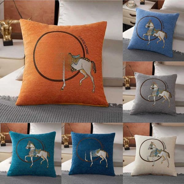 Sofa designer He Living Ro Case Embroide Horse Cushion Cover Square Th Y260617