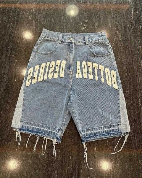 Mens Jeans American Strt Harajuku Retro Denim Shorts with Letter Embroidery Oversized Jeans Men Y2k Loose Casual Versatile Shorts Womenz250116 L26