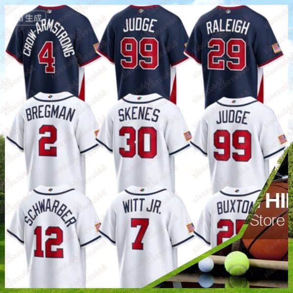 custom 2026 World USA Baseball Jersey Alex Bregman Cal Raleigh Pete Crow-Armstrong Bobby Witt Jr. Ernie Clement Aaron Judge Paul Goldschmidt Mason Miller Matt Boyd