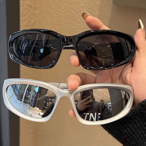 Sunglasses New Punk Y2K Sports Women Brand Designer Square Goggle Men Luxury Sun Glasses UV400 Colorful Mirror Fashion EyewearR260617