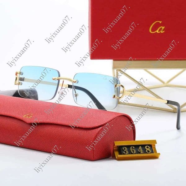 Luxury designer carterglasses Square Frameless sunglasses men Travel photography trend men gift glasses Beach shading protection polarized glasses 03d