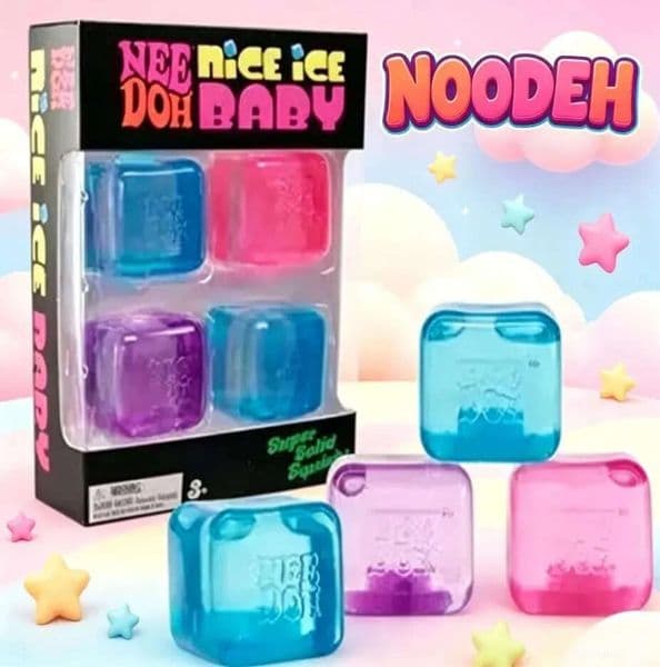 4 Pcs /Lot 3Cm Relieve Ice Fun Needoh Nice Cube Schylling Squeezing Toys Sea Shipping Decompression Toy H617