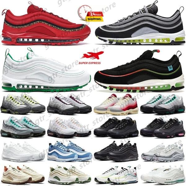 Designer 97 97s Running Shoes Silver Bullet UNDFTD Metallic Gold Triple Black White Sail Olive Bred Sean Wotherspoon Men Women Trainers Sports Sneakers 36-45