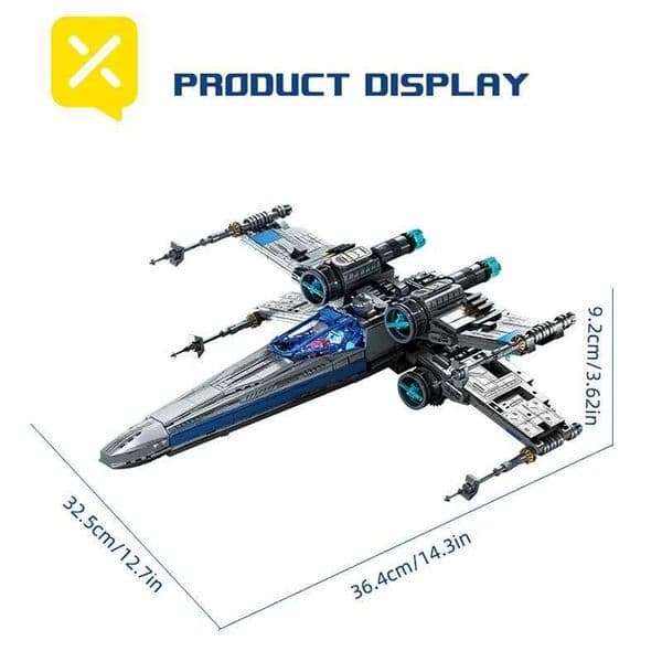 X-Wing Space Fighter Building Blocks Set Mechanical Linkage Wings Retractable Landing Gear LED Light Bricks with Pilot for Kids J260617