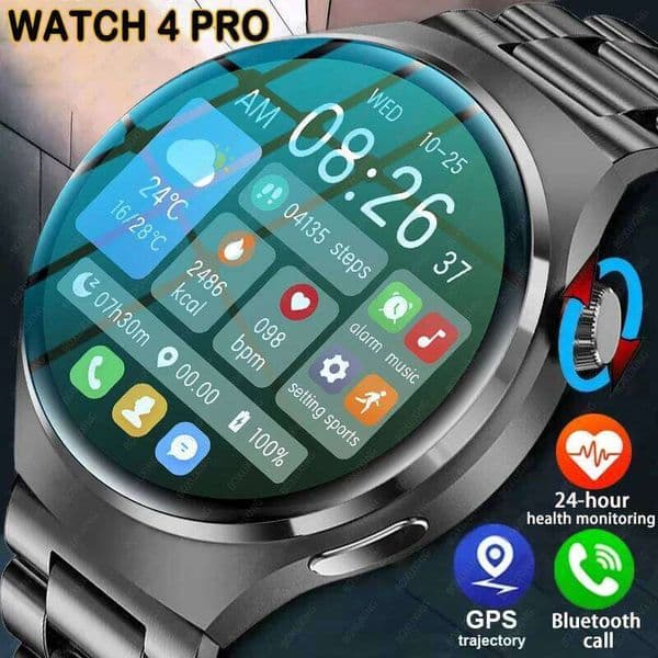 2026 New 4 Pro GPS Smart Watch Men 360*360 AMOLED Screen Heart Rate BT Call IP68 Waterproof Sports Man Smartwatch 26Y0617