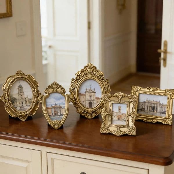 Miniature Picture Frames 5 Pcs Vintage Resin Small Po Holders for Wall Table Decor Dollhouse Crafts Jewelry Display Gift Idea 260617