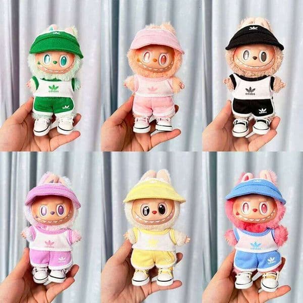 For 15/17cm Doll Clothing Sports Sets Macaron Sportswear Labubu Plush Dolls V1 V2 V3 Clothes outfit shoes DIY Accessories W260618