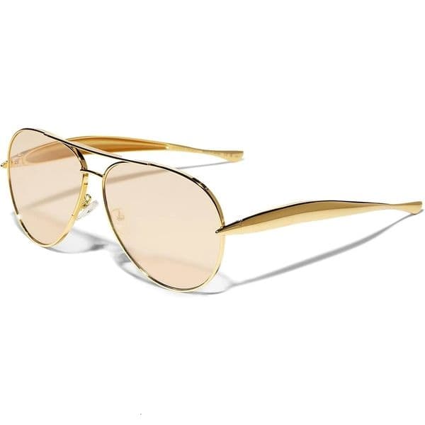 Retro Gold Sunglasses for Women Men Metal Oversized 70s s Sun Glasses 260616