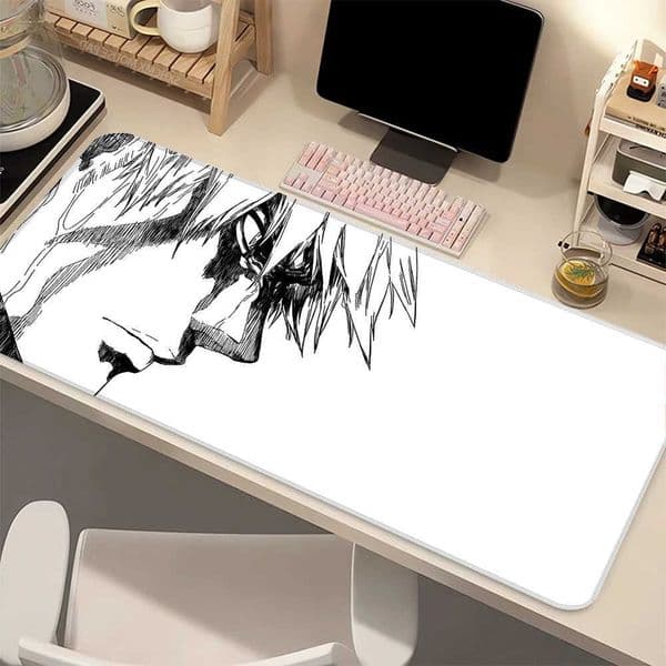 Manga Bleach Panel White Large Mouse Pad Anime Shounen Gaming Mousepad Non-Slip Rubber Soft Table Mat for Laptop Office PC Gamer D260618