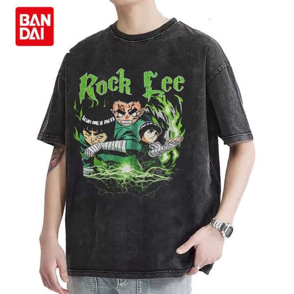 Bandai Qijie Xiang NARUTO Printed T-shirt Naruto Uchiha Itachi Washed Vintage Loose Short Sleeve T-shirt for Men L260618QMGO