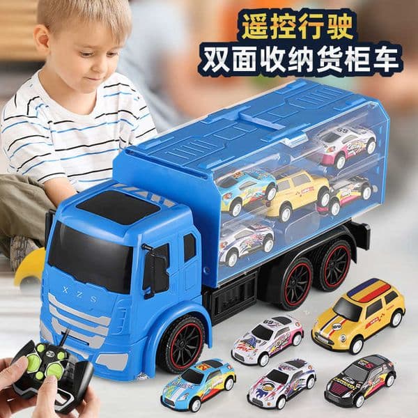 Childrens toy alloy return car container car double-sided storage box simulation model car suit L260618BEYQ