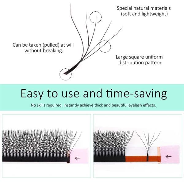 AGUUD New 5D W-Shaped Eyelashes Extension Automatic Flowering Premade Bloom Fans Woven Clover Lashes Faux Mink Soft Fairy Lash C260618