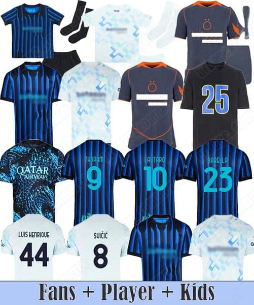 25 26 inter jersey millan soccer jerseys shirts THURAM LAUTARO DUMFRIES CALHANOGLU BARELLA SOMMER 2025 2026 football Home Away Third Kids Mens Womens Kit uniform