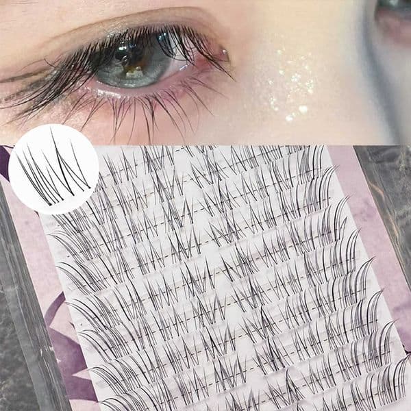 False Curl 8-13mm Eyelashes C 3D Transparent Stem Transparent Stem Under Lash Extensions Wispy Cluster DIY Fake Eyelashes M260618