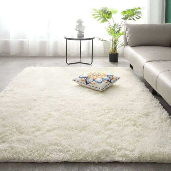 Wool VIKAMA Nordic Style Silk Tie Dyed Solid Color Long Hair Tea Table Living Room Bedroom Household Carpet Floor Bay Window Mat H260227 S260618