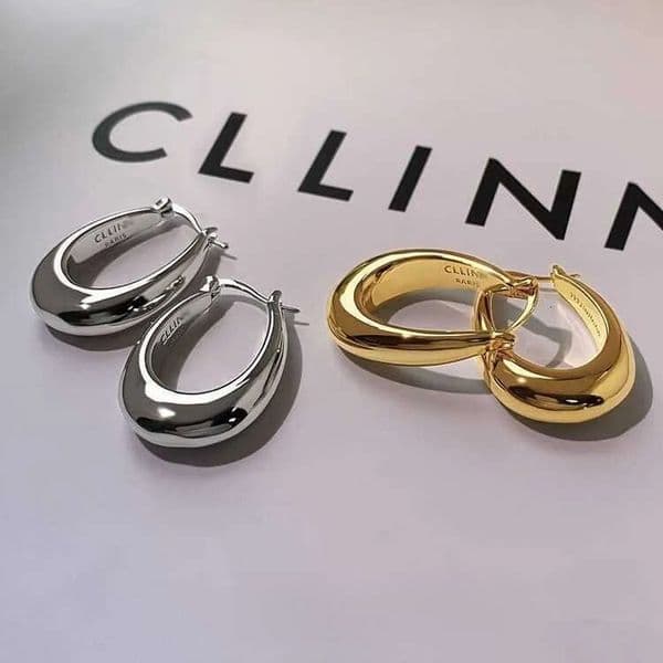 Earrings Designer For 925 Sterling Silver Hoop Stud Fashion Gold Color Women Party Weddings Jewelry