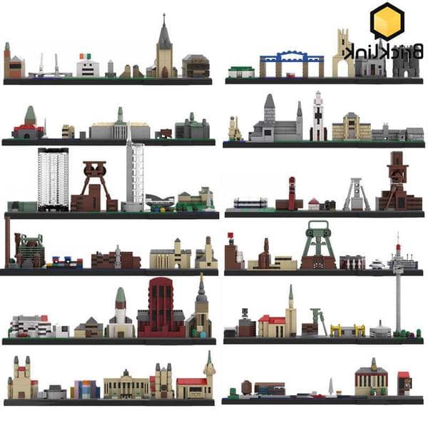 Base Bricklink Germany Ruhr Industrial City Skyline House Architecture Street View Sets Hamburg Hagen Hamm Building Blocks Toys C260617