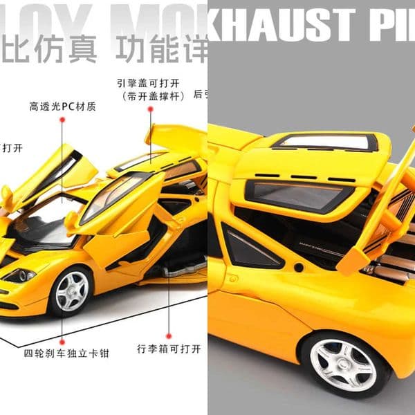 XP4 132 McLaren XP5 F1 1933 Supercar Alloy Metal Diecast Model Car Sound And Light Pull Back Childrens Toys Car Holiday Gifts L260617