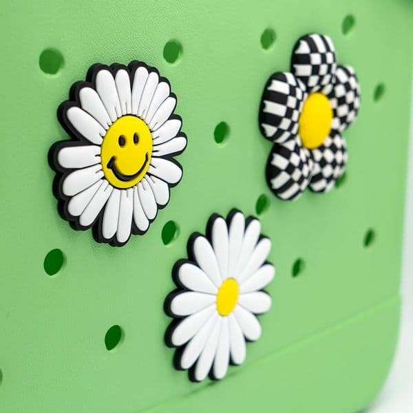 Large Flower Charms for Beach Bags 2D Rubber Sunflower Pins Waterproof Decor for Tote Clog Bags