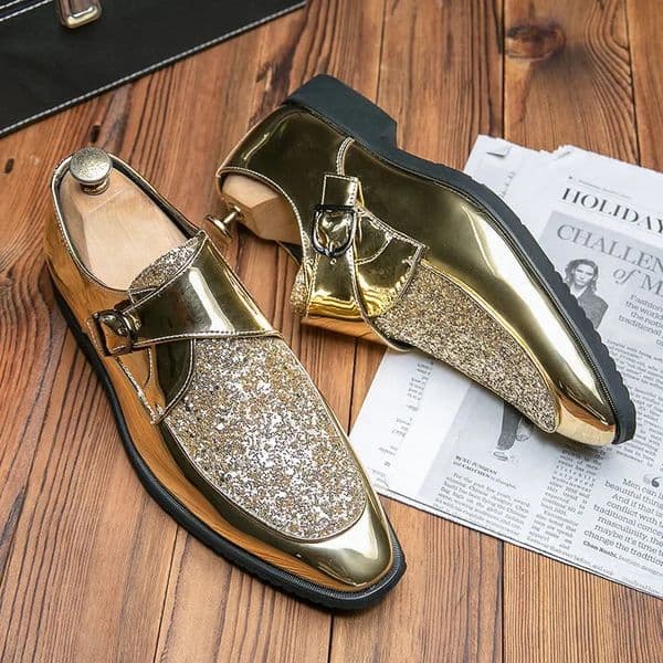 Shoes Men Casual Man Mens Summer Shine Gold Dress Patent Leather For Mens Gold Moccasins Business Pointed Bussiness y 260618